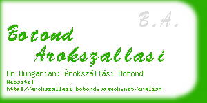 botond arokszallasi business card